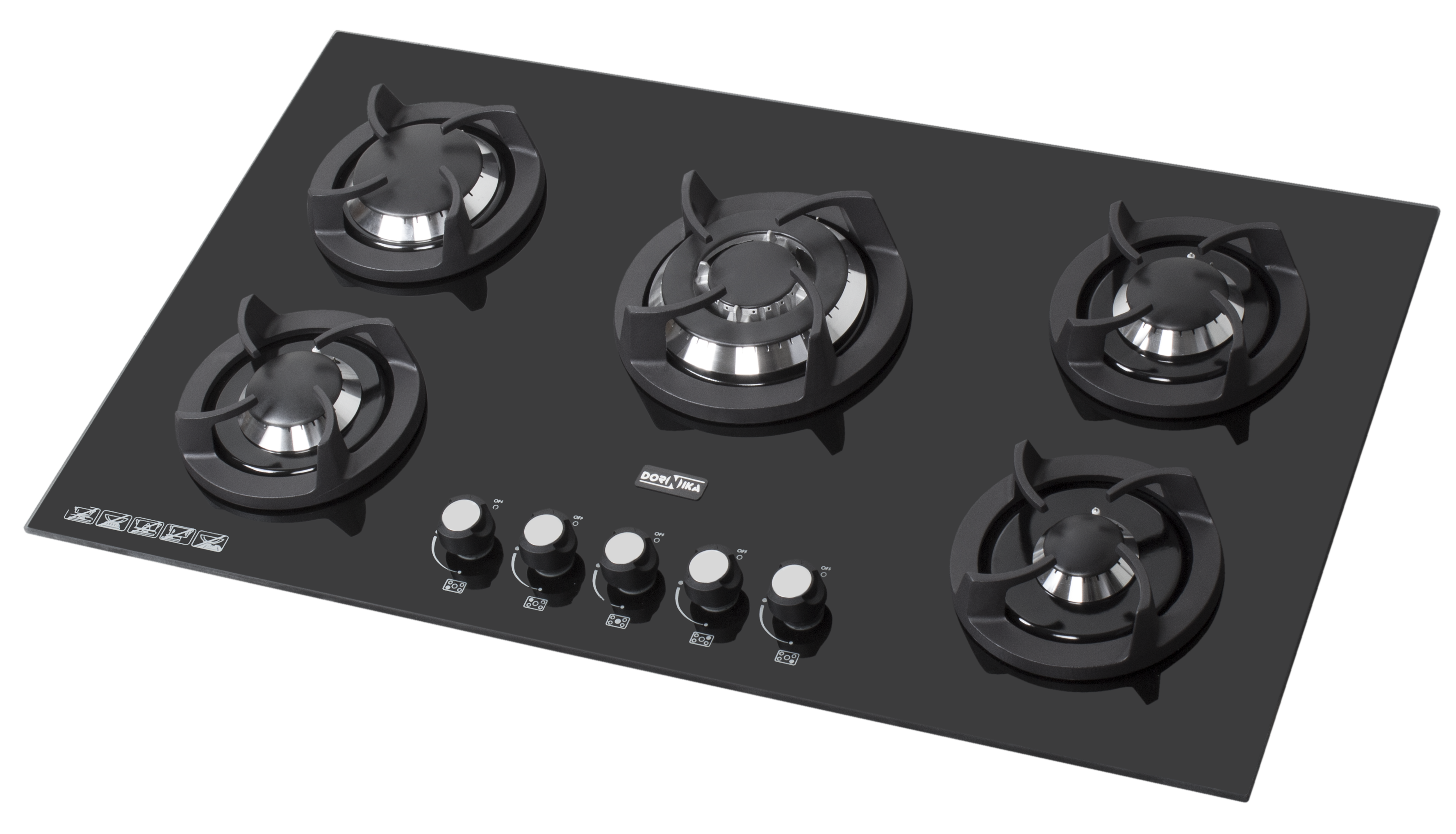 اجاق گاز صفجه ای درنیک 5 شعله  سر شعله قارجی چدن پیچ مدل D15